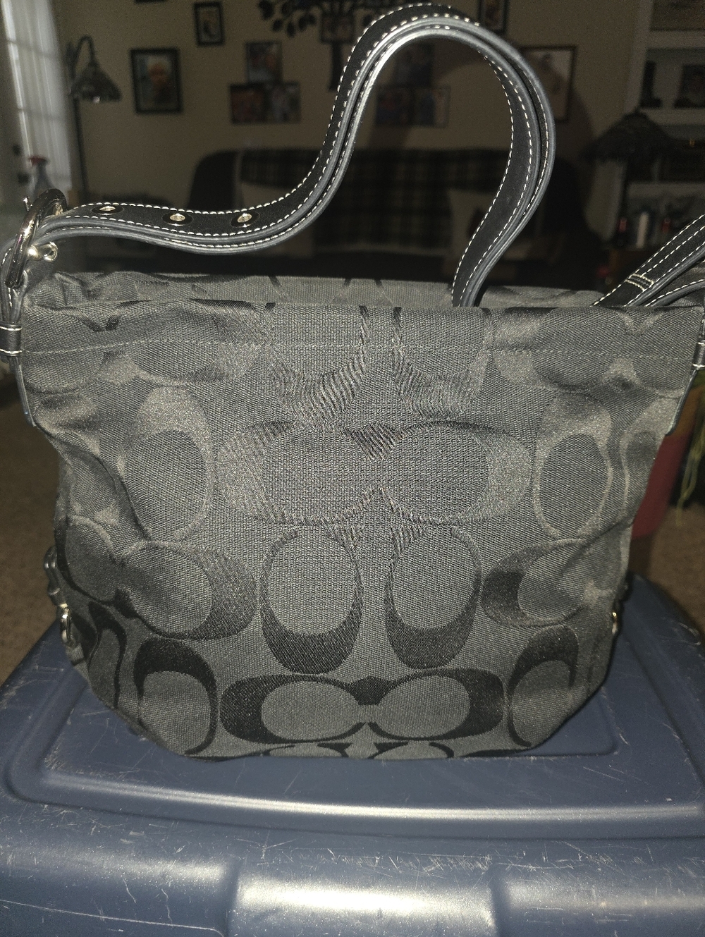 Coach Black Signature Soho Bag Or 24cm Bag with Leather Handles - Picture 6 of 13